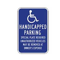 12x18 Massachusetts State Handicapped Parking Sign - Reflective, rust-free heavy-gauge (.063) aluminum handicapped parking signs for Massachusetts