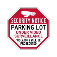 Security Notice Parking Lot Under Video Surveillance Sign - 18x18 - Security Parking Signs Made with 3M Reflective Rust-Free Heavy Gauge Durable Aluminum from STOPSignsAndMore.com