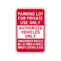 Parking Lot For Private Use Only Sign - 12x18 - Security Parking Lot Signs Made with Reflective Rust-Free Heavy Gauge Durable Aluminum available from STOPSignsAndMore.com