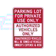 Parking Lot For Private Use Only Sign - 18x24 - Security Parking Lot Signs Made with Reflective Rust-Free Heavy Gauge Durable Aluminum available from STOPSignsAndMore.com