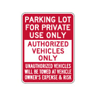 Parking Lot For Private Use Only Sign - 18x24 - Security Parking Lot Signs Made with Reflective Rust-Free Heavy Gauge Durable Aluminum available from STOPSignsAndMore.com