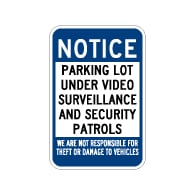 Parking Lot Under Video Surveillance And Security Patrol Sign - 12x18 - Security Parking Lot Signs Made with Reflective Rust-Free Heavy Gauge Durable Aluminum from STOPSignsAndMore