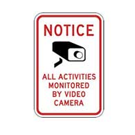 Window Decal - NOTICE ALL ACTIVITIES MONITORED BY VIDEO CAMERA 6x8 Package of 3 Decals