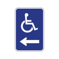 ADA Wheelchair Accessible Guide Sign - Left Arrow - 12x18 - Made with 3M Reflective Rust-Free Heavy Gauge Durable Aluminum available at STOPSignsAndMore.com