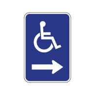 ADA Wheelchair Accessible Guide Sign - Right Arrow - 12x18 - Made with 3M Reflective Rust-Free Heavy Gauge Durable Aluminum available at STOPSignsAndMore.com