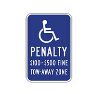 Virginia State Handicap Parking Penalty Sign - 12x18