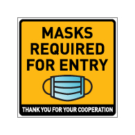 Window Decal - Mask Required For Entry - 8x8 (Pack of 3) - Buy Public Health Safety Signs And Coronavirus COVID-19 Window Stickers and Decals from STOPSignsandMore.com