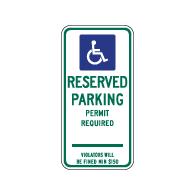 Connecticut State Handicap Reserved Parking Sign - No Arrow - 12x24 - Made with Reflective Rust-Free Heavy Gauge Durable Aluminum available at STOPSignsAndMore.com