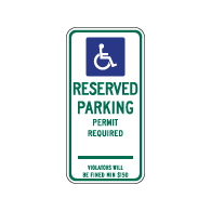 Connecticut State Handicap Reserved Parking Sign - No Arrow - 12x24 - Made with Reflective Rust-Free Heavy Gauge Durable Aluminum available at STOPSignsAndMore.com