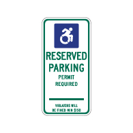 Connecticut Handicap Parking Sign with Active ISA - No Arrow - 12x24 - Made with Reflective Rust-Free Heavy Gauge Durable Aluminum available at STOPSignsAndMore.com