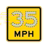 MUTCD Compliant W13-1P Advisory Speed Sign - 18x18 - Variable Speed - Made with 3M Reflective Rust-Free Heavy Gauge Durable Aluminum available at STOPSignsAndMore