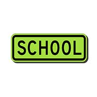 School Zone Warning Signs- 24x8  - Official MUTCD Compliant Diamond Grade (DG3) Florescent Yellow-Green Reflective S4-3 School Zone Signs