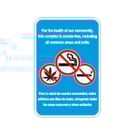 No Smoking This Is A Smoke Free Community Sign - 12x18 - Made with Reflective Vinyl, Rust-Free Heavy Gauge Durable Aluminum Available at STOPSignsAndMore.com