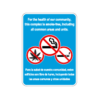 No Smoking This Is A Smoke Free Community Sign - 18x24 - Made with Reflective Vinyl, Rust-Free Heavy Gauge Durable Aluminum Available at STOPSignsAndMore.com