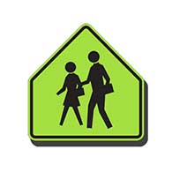School Zone Warning Signs on Sale: S1-1 School Children Pedestrian Warning Signs - 30x30 - Official Diamond Grade (DG3) Florescent Yellow-Green Reflective School Signs
