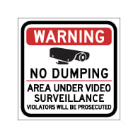 Warning No Dumping Area Under Video Surveillance Magnetic Sign - 8x8- Made with Reflective Magnum Magnetics 30 Mil Material available from StopSignsandMore.com