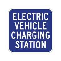 12X12 Electric Vehicle Charging Station Signs -  Reflective Rust-Free Heavy Gauge Aluminum Electric Vehicle Station Signs