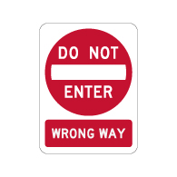 R5-1 Official MUTCD Do Not Enter/Wrong Way Road Signs - 18x24