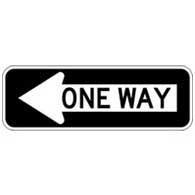 R6-1L One Way Left Arrow Signs - 36X12