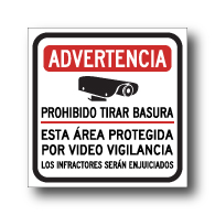 Spanish Warning No Dumping This Area Protected By Video Surveillance Magnetic Sign - 12x12. available at STOPSignsAndMore