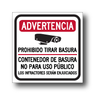 Spanish Warning No Dumping Dumpster Not For Public Use Magnetic Sign - 12x12 - Made with 3M Reflective Rust-Free Heavy Gauge Durable Aluminum available at STOPSignsAndMore.com