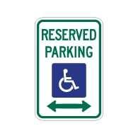 R7-8 Federal Disabled Reserved Parking Signs - Double Arrow - 12x18 - Reflective Rust-Free Heavy Gauge Aluminum ADA Parking Signs