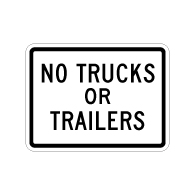 No Trucks or Trailers Sign - 24x18 - Reflective Rust-Free Heavy Gauge Aluminum Parking Lot and Road Signs
