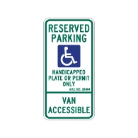 Arizona State Handicap Van Accessible Parking Combo Sign Official Arizona State (R7-8AZ ) Reserved Parking Handicap Plate Or Permit Only Sign - 12X24 - Rust-free heavy gauge (.063) reflective aluminum Arizona Handicapped Parking Signs