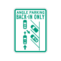 Angle Back-in Parking Only - 18x24 - Available from STOPSignsAndMore.com