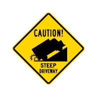 Caution Steep Ramp Sign - 24x24 - Available from STOPSignsAndMore.com