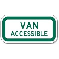 Federal R7-8A Van Accessible Parking Sign 12x6 - Reflective Rust-Free Heavy Gauge Aluminum ADA Parking Signs
