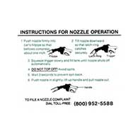 Gas Station Instructions For Nozzle Operations - 5.75x4.5 - Package of 3 Labels