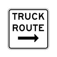 Truck Route Right Arrow Signs - 18x18 - Reflective Rust-Free Heavy Gauge Aluminum Road Signs and Parking Lot Signs