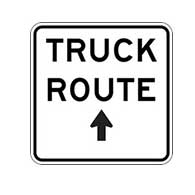 Truck Route Ahead Arrow Signs - 18x18- Reflective Rust-Free Heavy Gauge Aluminum Road and Parking Signs