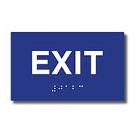 - by GDS Brushed Aluminum TCO Inspection Certified Raised Icons Exit Identification Sign Raised Braille ADA Compliant Sign 7W x 3H 