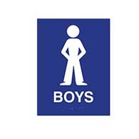 ADA Compliant Boys Restroom Wall Signs with Tactile Text and Symbol, and Grade 2 Braille - 6x8