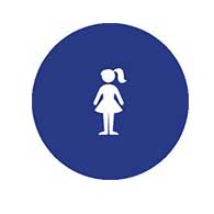 ADA Compliant and Title 24 Compliant Girls Restroom Door Signs for Schools  - 12x12