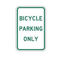 Reflective Bicycle Parking Only Signs - 12x18  - A Reflective Rust-Free Heavy Gauge Aluminum Bike Parking Sign