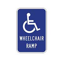 Reflective Aluminum Wheelchair Accessible Ramp Signs - 12x18 - Reflective Rust-Free Heavy Gauge Aluminum ADA Access Signs