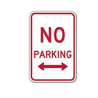 No Parking Signs with Double Arrow - 12x18  - Reflective Rust-Free Heavy Gauge Aluminum No Parking Signs