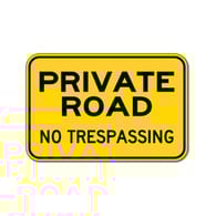 Private Road No Trespassing Warning Signs - 18x12 - Reflective Rust-Free Heavy Gauge Aluminum Private Property Signs