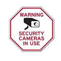 Security Signs in Stock: Warning Security Cameras In Use STOP Signs - 18x18  - A Reflective Rust-Free Heavy Gauge Aluminum Parking Sign