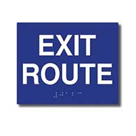 ADA Compliant Exit Route Signs with Tactile Text and Grade 2 Braille - 5x4