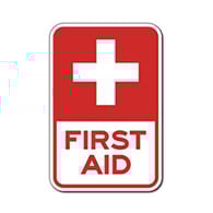 First Aid Station, Red Cross Symbol Signs - 12x18 - Reflective Rust-Free Heavy Gauge Aluminum