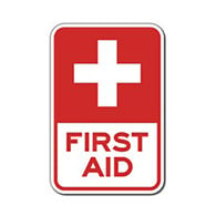 First Aid Station, Red Cross Symbol Signs - 12x18 - Reflective Rust-Free Heavy Gauge Aluminum