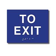 ADA Compliant To Exit Signs with Tactile Text and Grade 2 Braille - 5x4