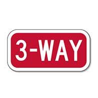 3-WAY STOP Sign Plaque - 12x6 | StopSignsandMore.com