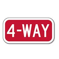 4-WAY STOP Interswection Sign  - 12x6 | StopSignsandMore.com