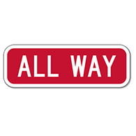 R1-4 ALL-WAY STOP Sign Plaque - 18x6 - Engineer Grade Prismatic Reflective Sheeting on Rust-Free Heavy Gauge Aluminum