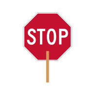 Two-Sided Paddle STOP Signs - 18x18 - Engineer Grade Prismatic Reflective Light-Weight Aluminum STOP Sign on Wood Handle